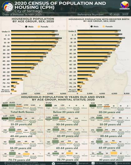 HOUSEHOLD POPULATION BY AGE GROUP IN THE CITY OF SANTIAGO