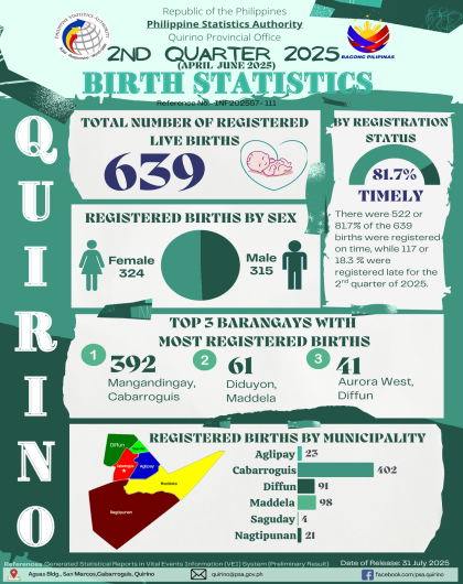 2nd Quarter 2025 Birth Statistics